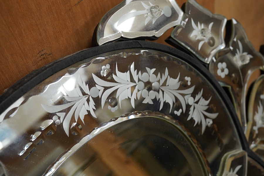 A modern Venetian style heart shaped mirror, 78cm